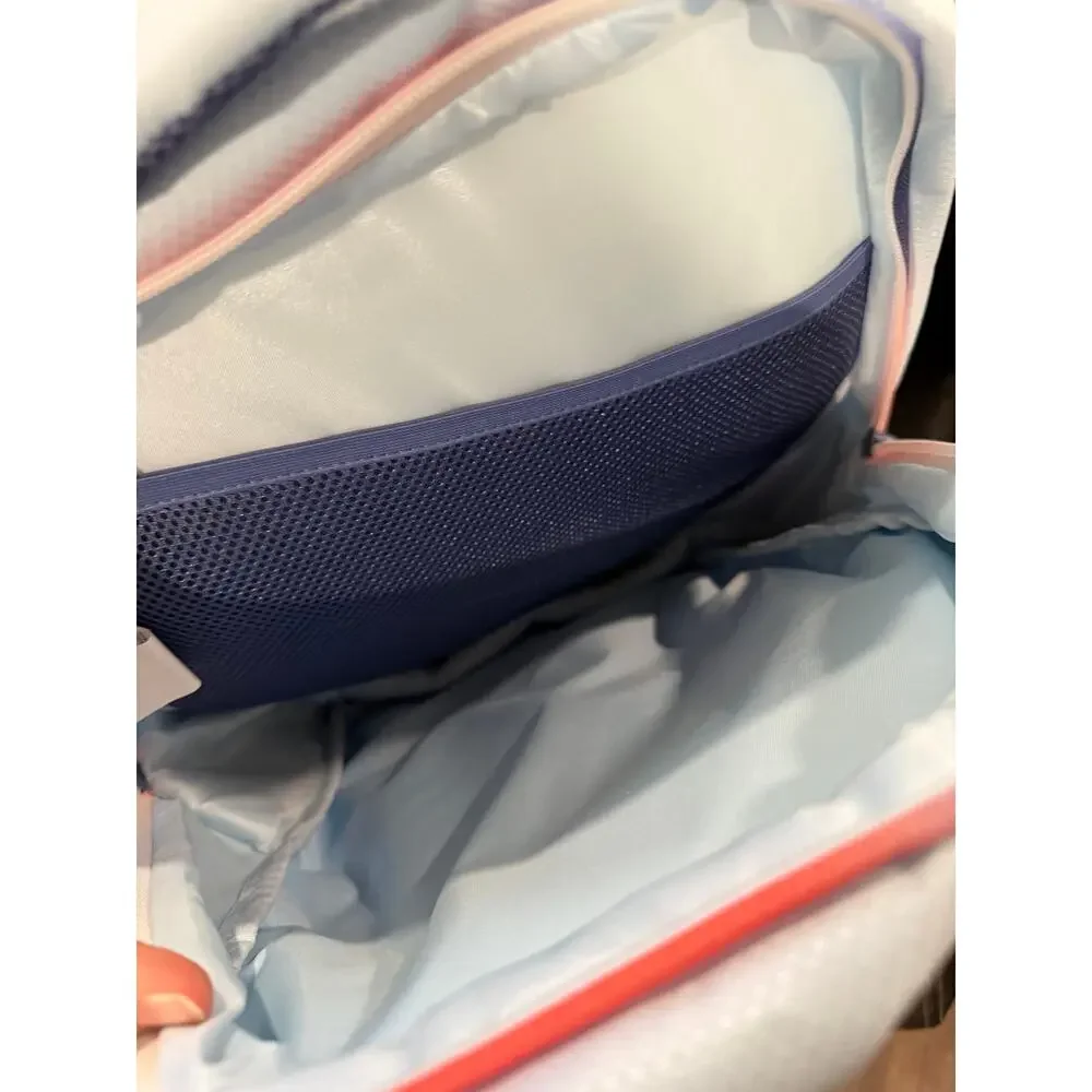 Champion Light Blue Backpack 17in Laptop Sleeve Reflective Padded Bottle Pockets